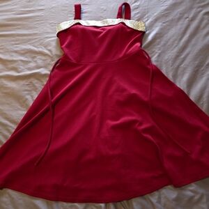 Speechless Fuchsia Pink Dress with Gold Sparkle Trim